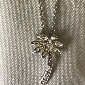 Palm tree diamond necklace